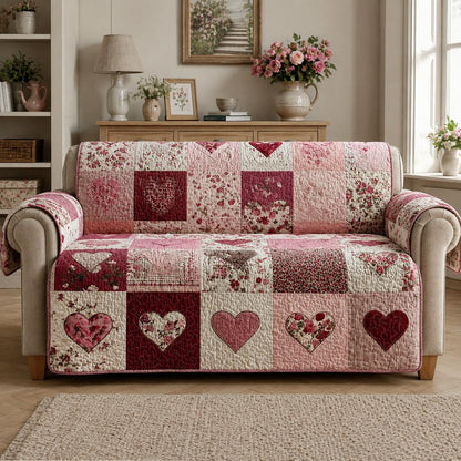 Vintage Roze Hart Gequilt Sofa LD17