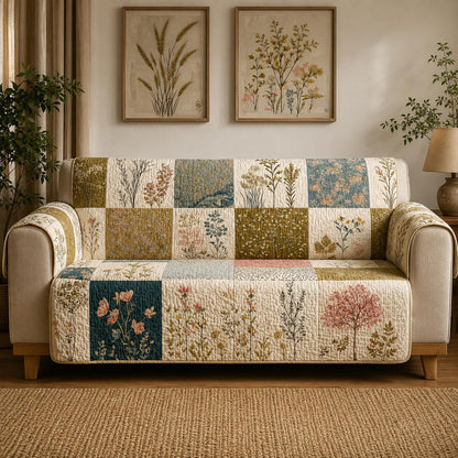 Botanische Wilde Bloemen Gequilt Sofa LD19
