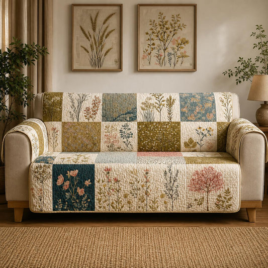 Botanische Wilde Bloemen Gequilt Sofa LD19