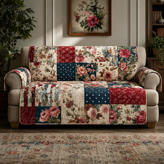Patchwork Bloemen Gequilt Sofa LD20