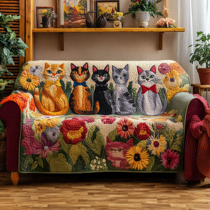 Floral Cat Print Gequilt Sofa LD28