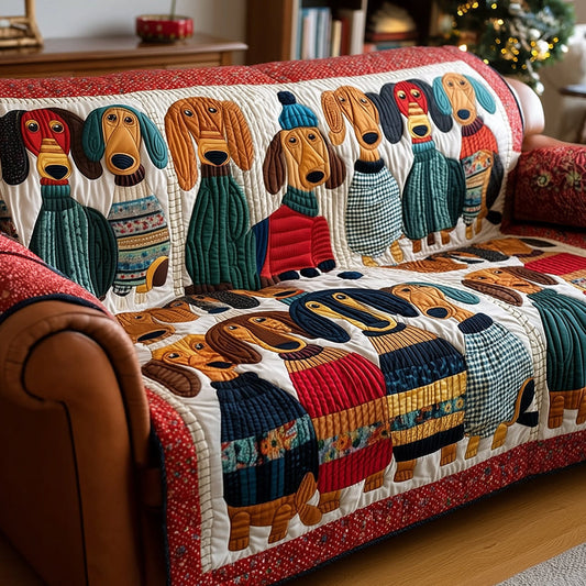 Dachshund Slumber Party Gequilt Sofa LD31