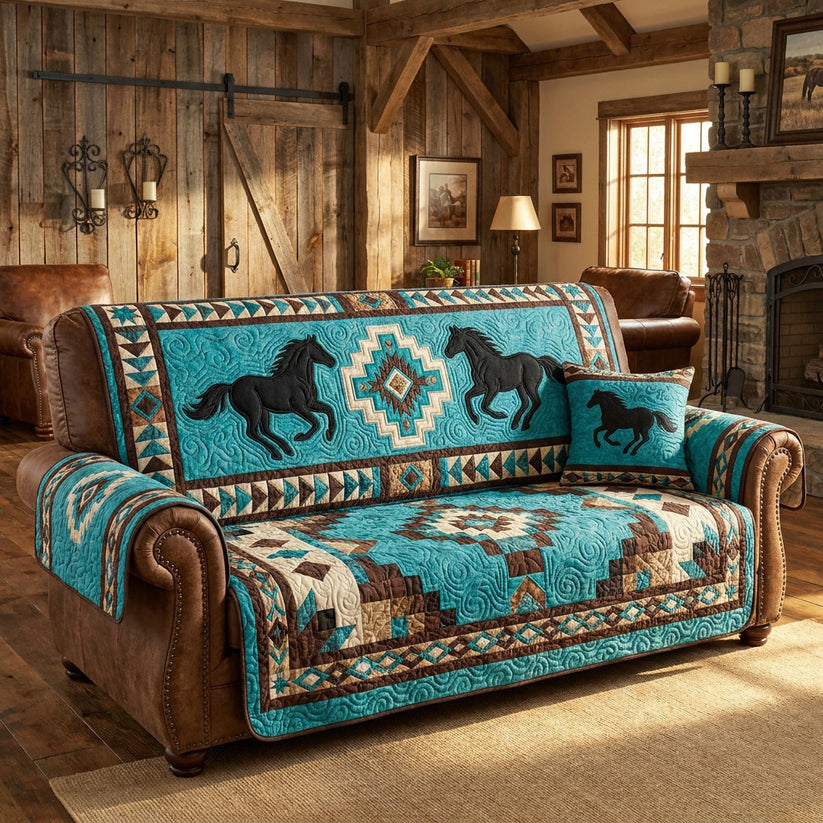 Zuidwestelijke Turquoise Gequilt Sofa LD34