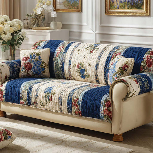 Vintage Cottage Floral Gequilt Sofa LD46
