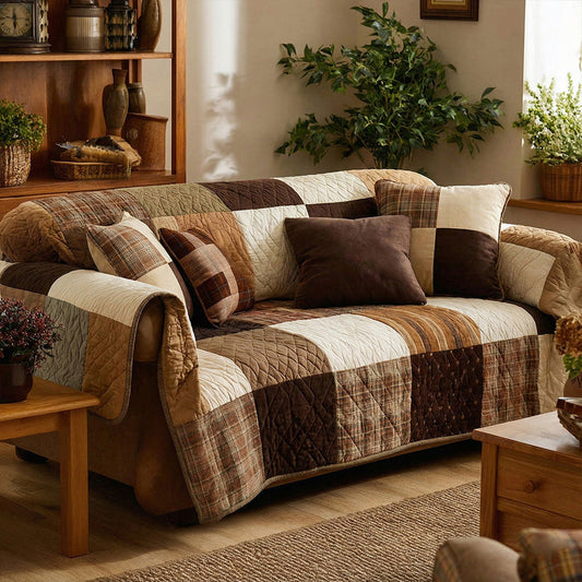 Vintage Patchwork Ruit Gequilt Sofa LD48