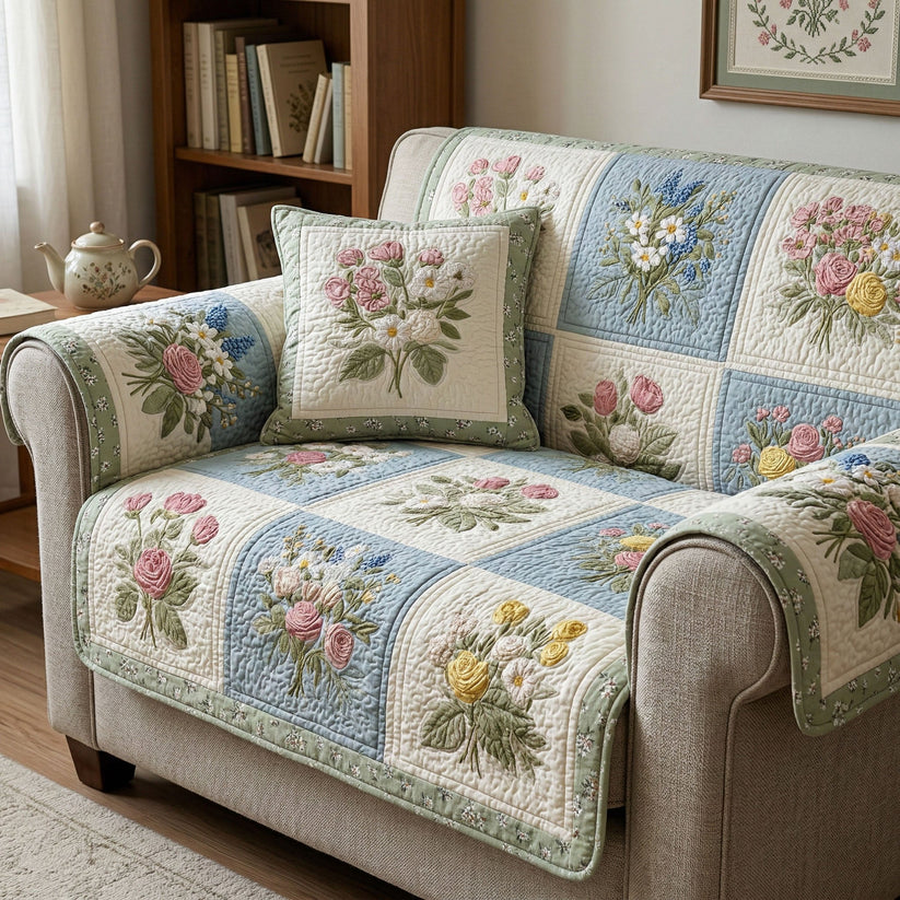 Floral Patchwork Gequilt Sofa LD55