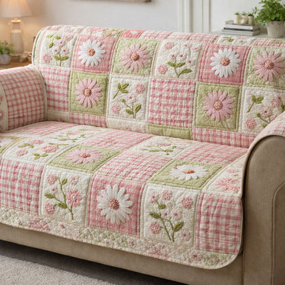 Daisy Fields Floral Patchwork Gequilt Sofa LD58