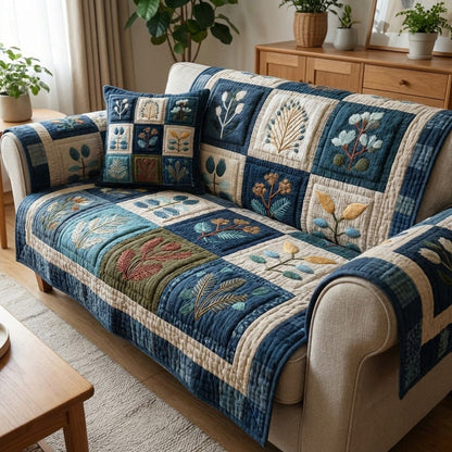 Indigo Sprigs Patchwork Gequilt Sofa LD59
