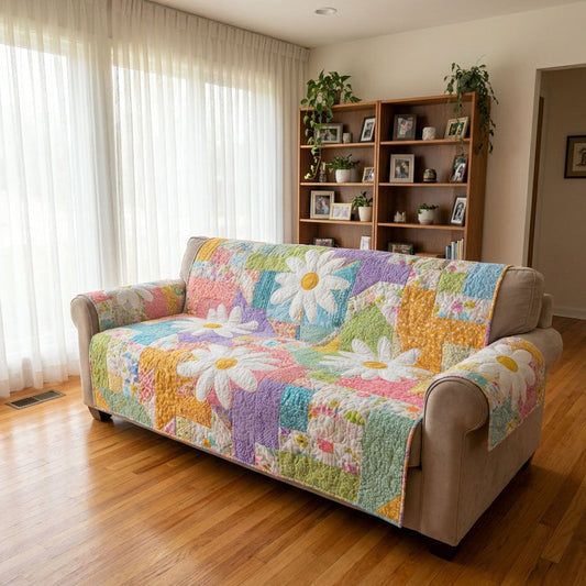 Bloemige Daisy Patchwork Gequilt Sofa LD62