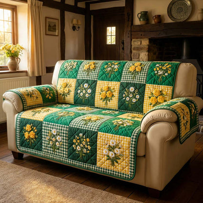 Geel & Groen Margriet Patchwork Gequilt Sofa LD69