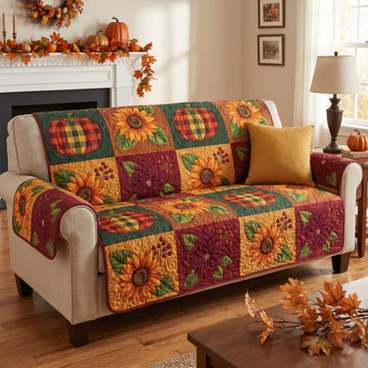 Herfst Oogst Pompoen & Zonnebloem Gequilt Zitbank LD72