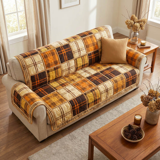 Rustieke Geruite Patchwork Gequilt Sofa LD74