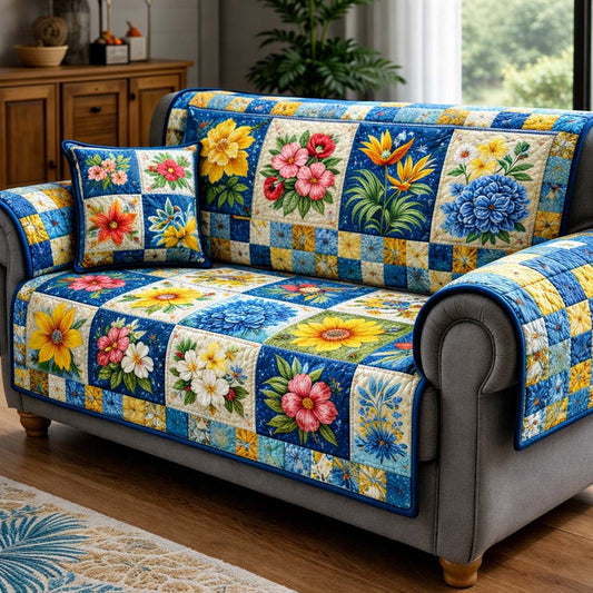 Zonnige Weide Patchwork Gequilt Sofa LD78