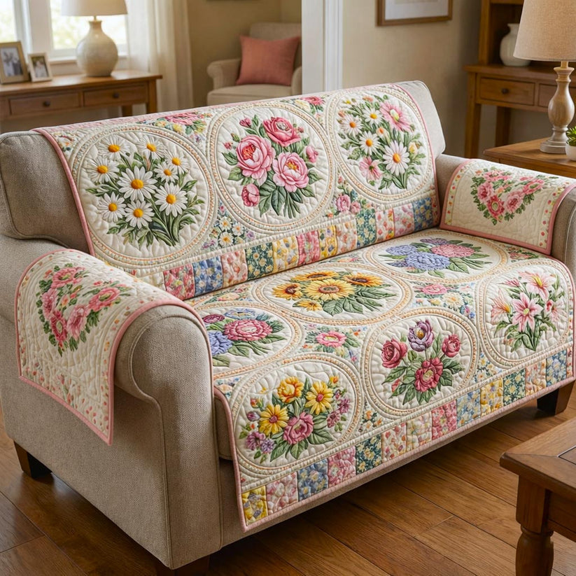 Tuin Bloem Motief Gequilt Stoel Sofa LD84