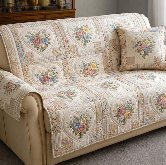 Bloemen Patchwork Gequilt Stoelbank LD92
