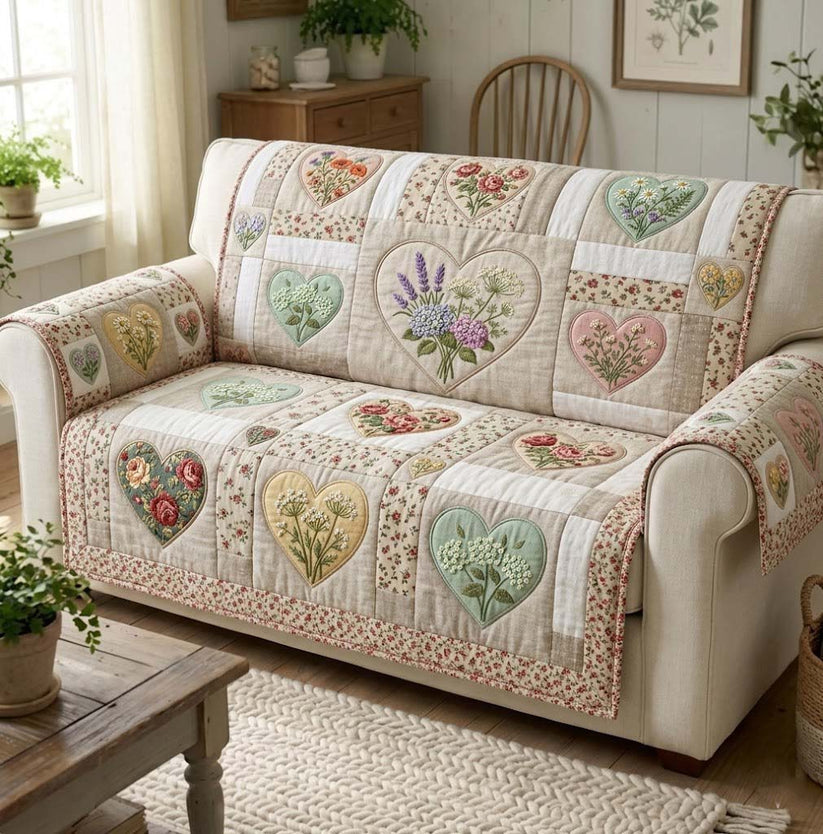 Bloemen Patchwork Gequilt Stoelbank LD94