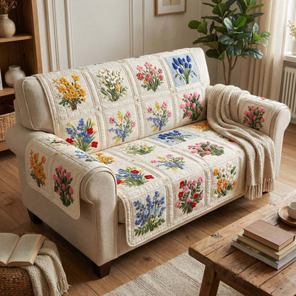 Wildflower Patchwork Gequilt Sofa LD96