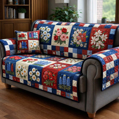 Klassieke Bloemen Patchwork Gequilte Stoel Bank LD102