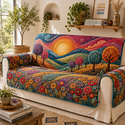 Vibrant Sunburst & Floral Gequilt Sofa LD111
