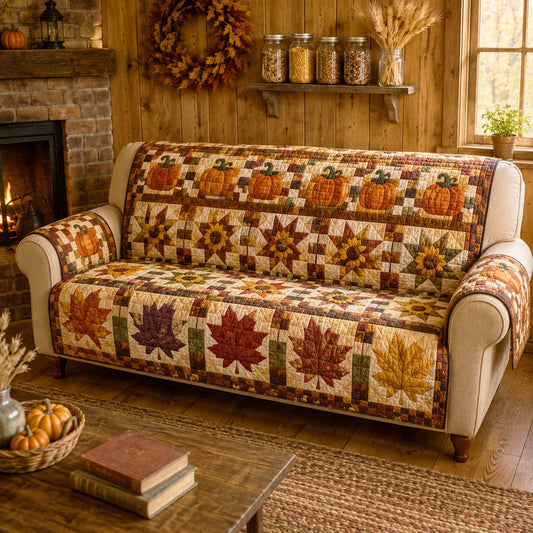 Gezellige Herfst Oogst Gequilte Zitbank LD117