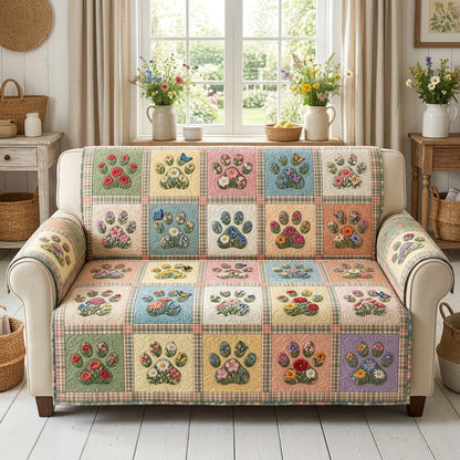 Patchwork Bloemen Pootafdruk Gequilte Zitbank LD118