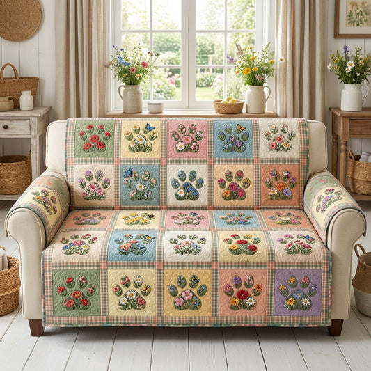 Patchwork Bloemen Pootafdruk Gequilte Zitbank LD118