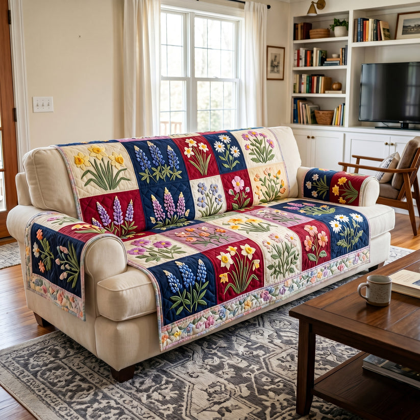 Vintage Botanische Patchwork Gequilt Sofa LD122