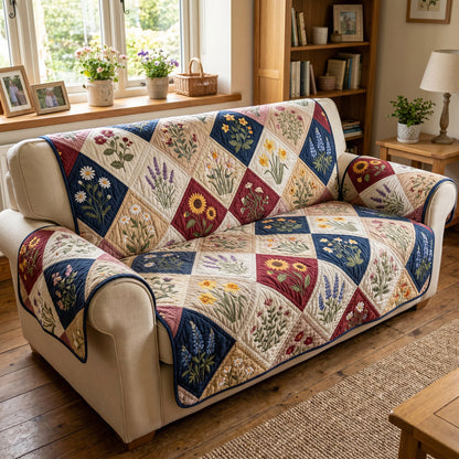 Vintage Bloemen Patchwork Gequilt Sofa LD124