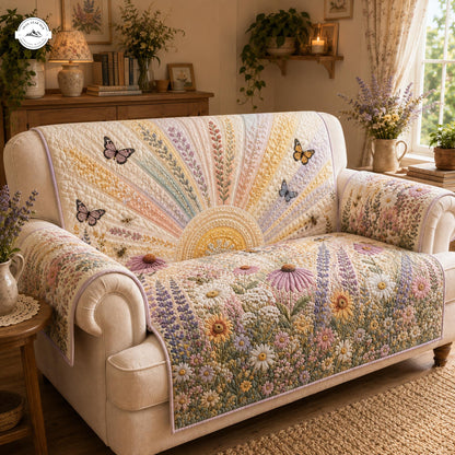 Boho Wilde Bloemen Zonsopgang Gequilt Sofahoes LV13