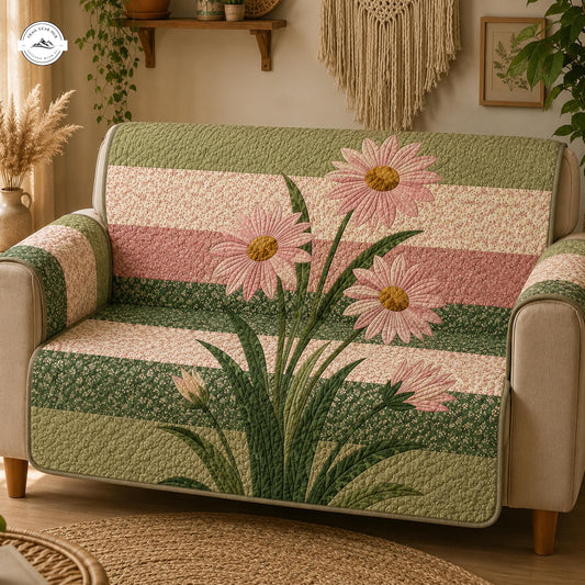 Vintage Bloemige Margriet Gequilt Sofa Dek LV81