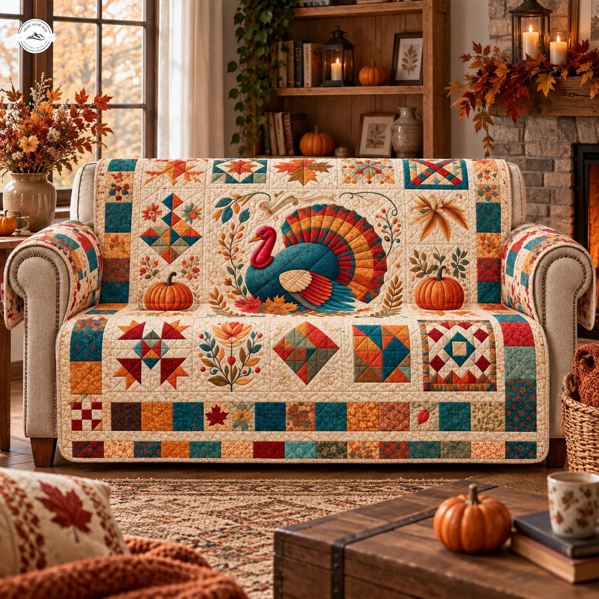 Herfst Thanksgiving Patchwork Gequilt Sofa Cover LV118