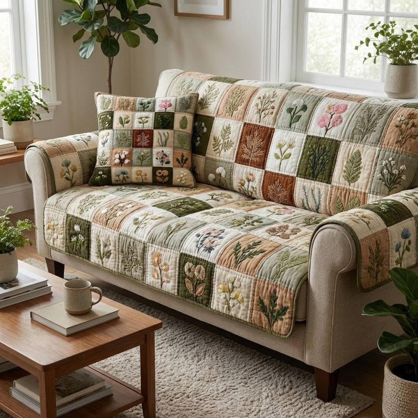 Bladerige Grove Gequilt Sofa QV08