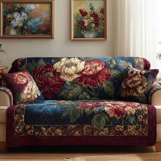 Crimson Bouquet Gequilt Sofa QV13