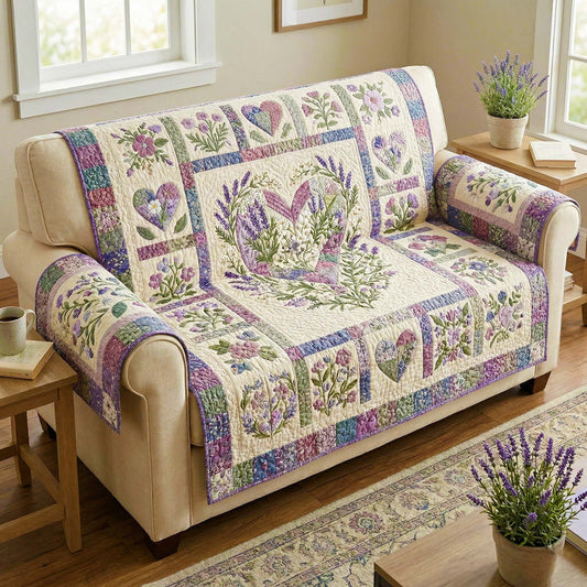 Lavendel Bloem Quilted Zitbank QV20