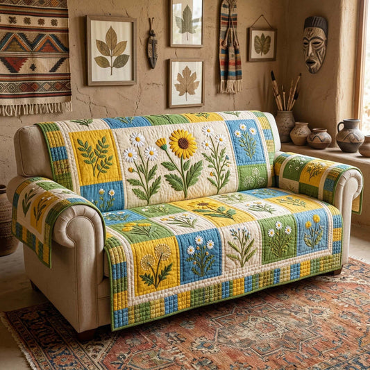 Zonnebloem Weide Gequilt Stoel Sofa QV22