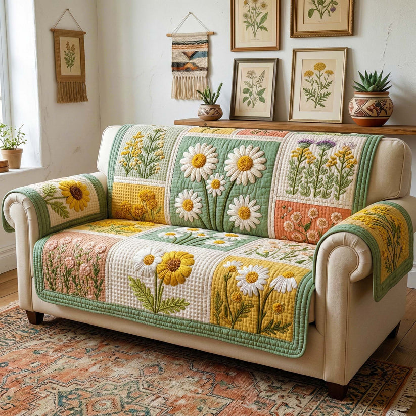 Boho Daisy Patchwork Gequilt Sofa QV23