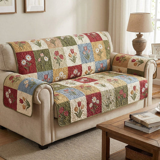 Cottage Patch Story Gequilt Sofa Bedekking QV29