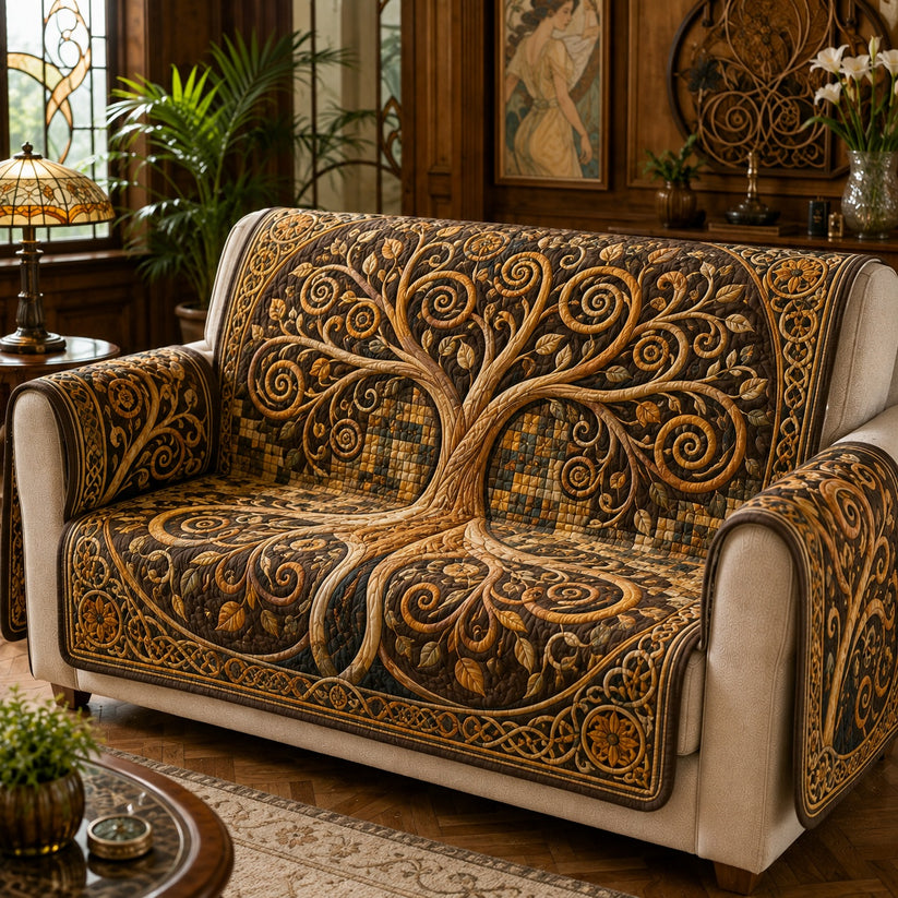 Amber Spiral Eternity Gequilt Sofa QV54