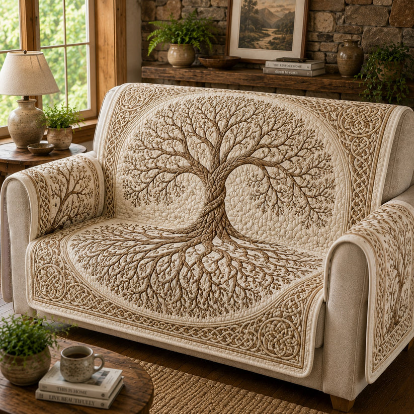 Ivory Winter Solstice Gequilt Sofa QV60