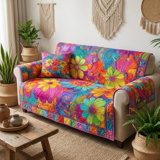 Kleurvolle Bloemige Boheemse Gequilt Sofa QV68