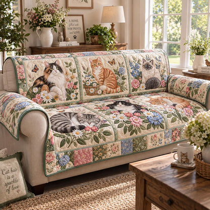 Patchwork Kitty Meadow Gequilt Sofa QV70