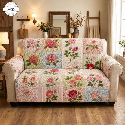 Vintage Rozen Patchwork Gequilt Sofa TG43
