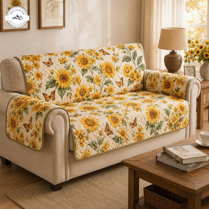 Zonnebloem & Vlinder Bloem Quilted Zitbank TG67