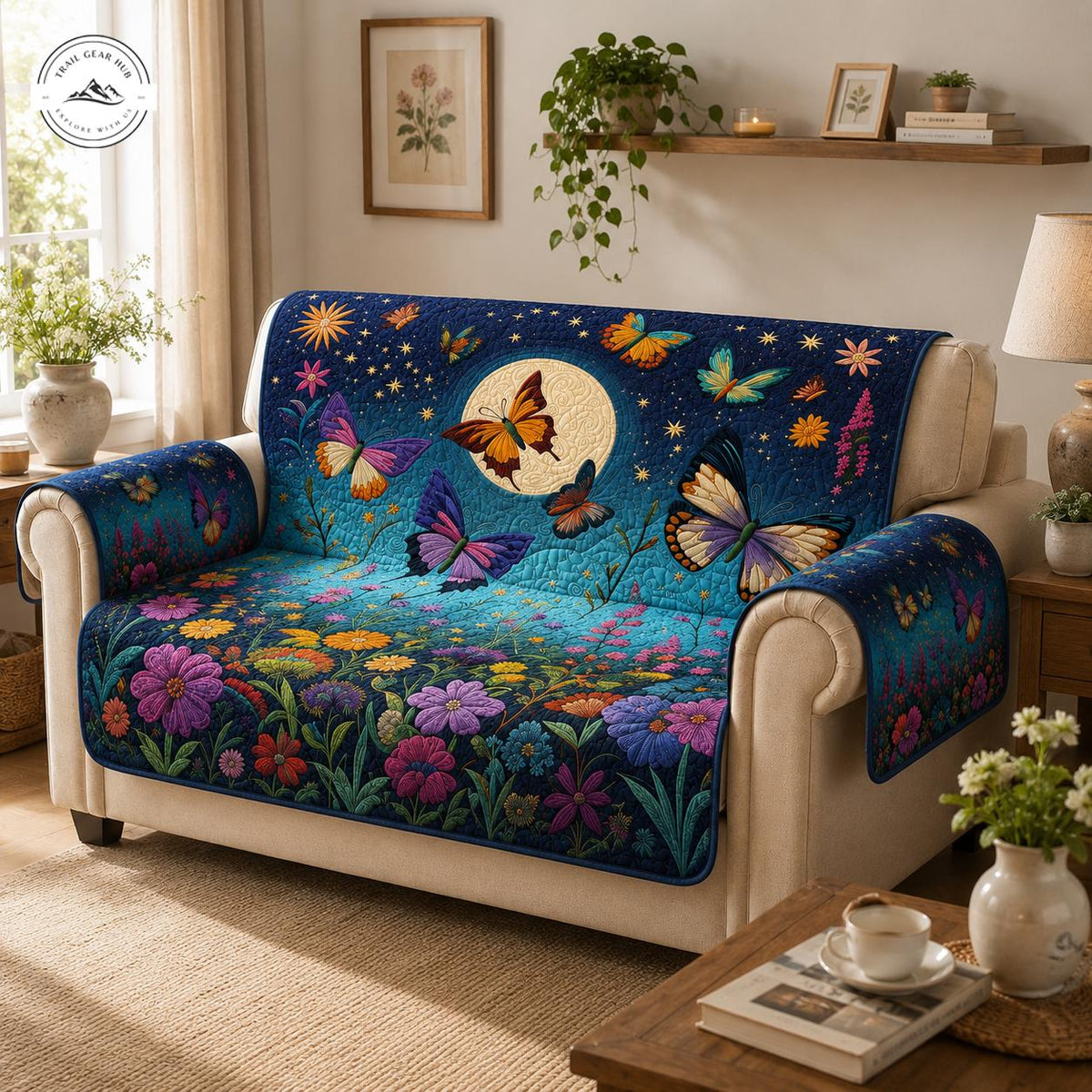 Mystieke Nacht Vlinder Gequilt Sofa TG68