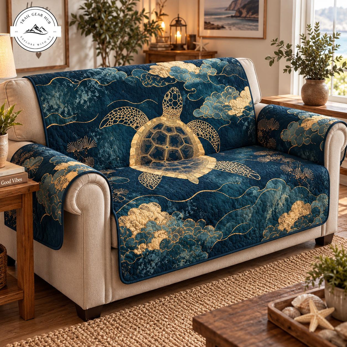 Kustgolf & Wolkenpatroon Gequilt Sofa TG114