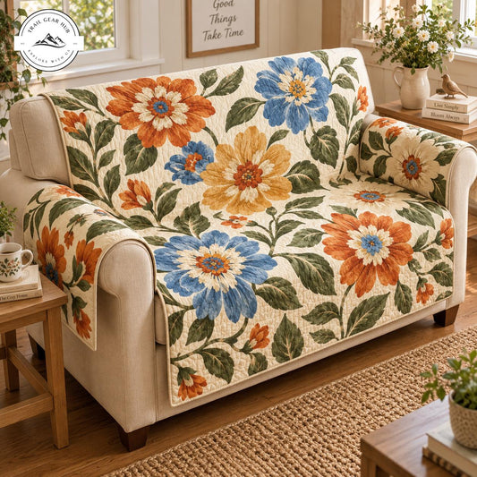Vintage Tuin Bloem Gequilt Stoelbank TG116