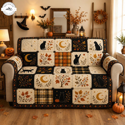 Herfst Zwarte Kat Gequilt Sofa TN02