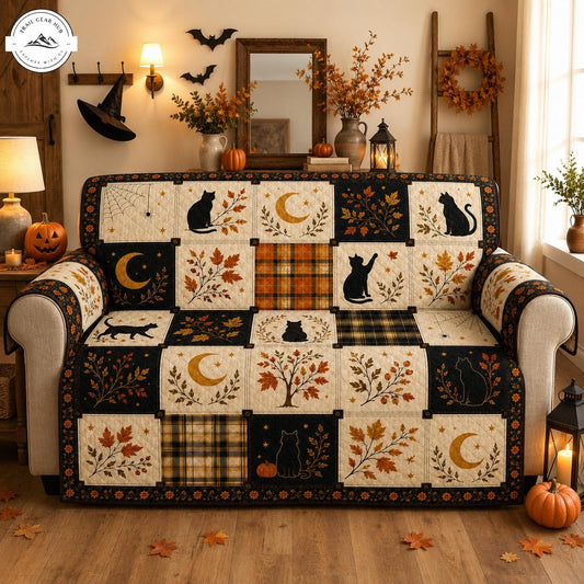 Herfst Zwarte Kat Gequilt Sofa TN02