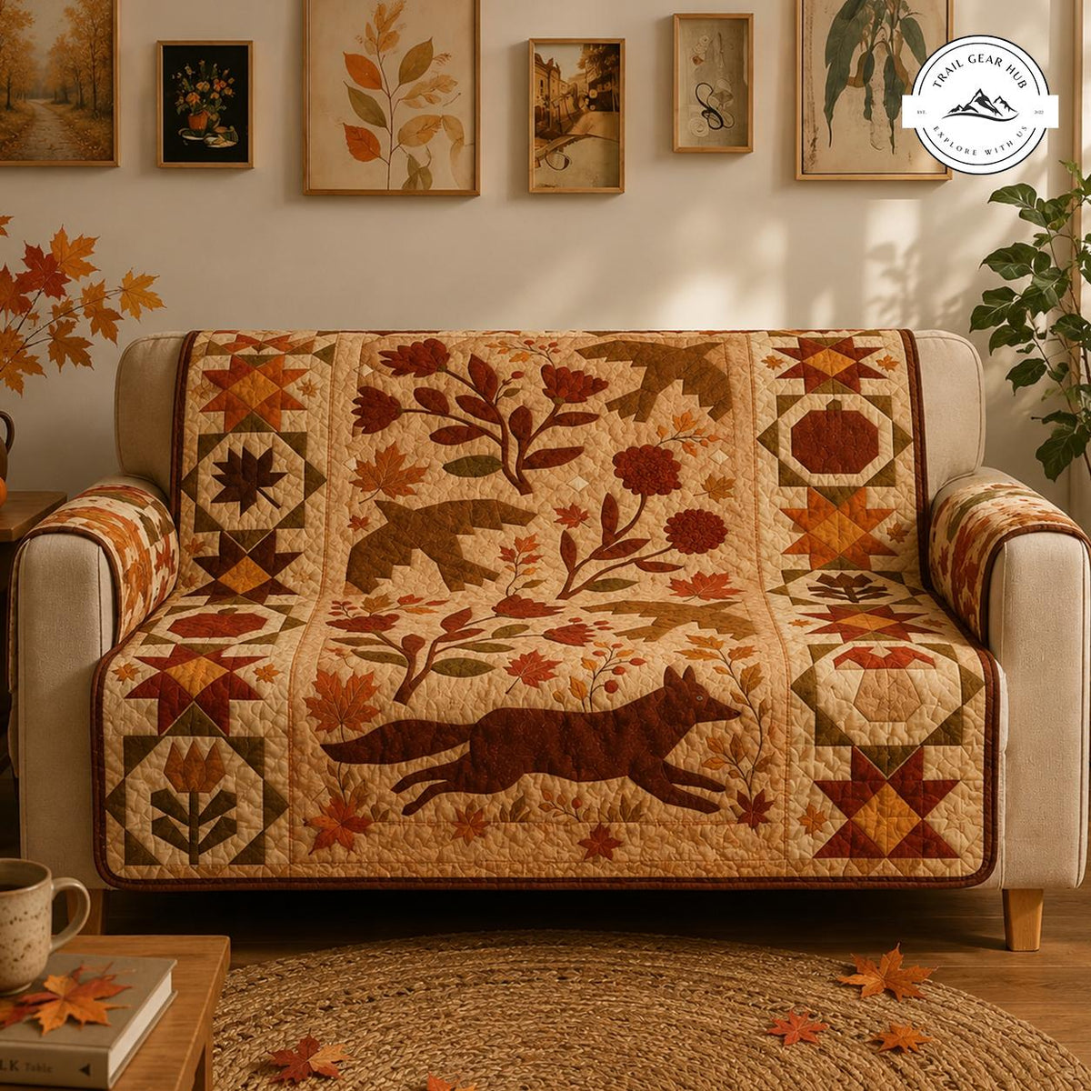 Herfst Bos Vos Gequilt Stoel Sofa TN80