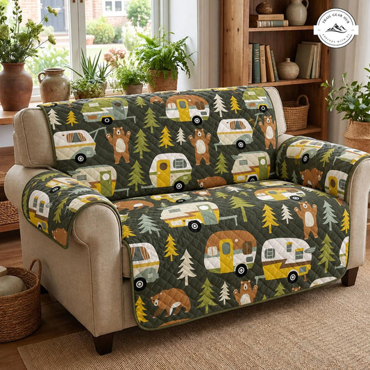 Vintage Camper & Beer Patroon Gequilt Sofa TN92